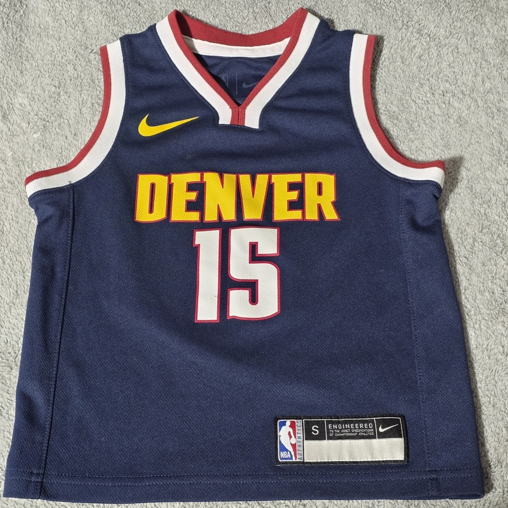Denver Nuggets Jersey Small Youth Blue NBA Basketball Nike Dri Fit Jokic 15